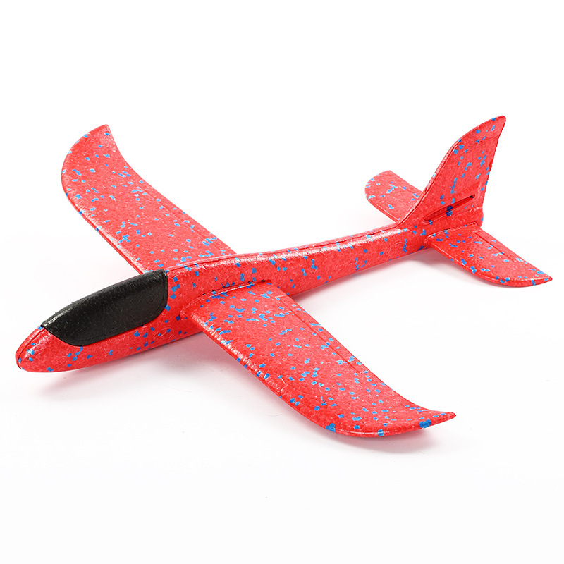 厂家批发大号48cm手抛泡沫飞机 epp材质手抛带灯回旋航模儿童玩具