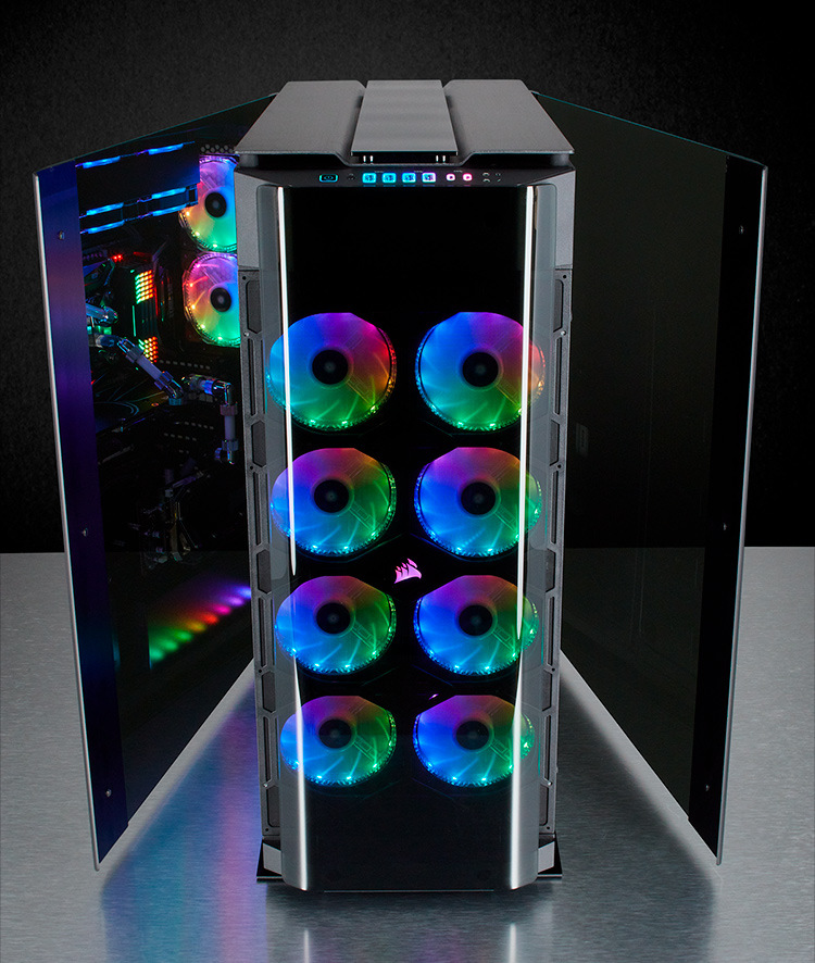 美商海盗船1000d 玻璃侧透 台式机 atx 静音电脑机箱高端diy