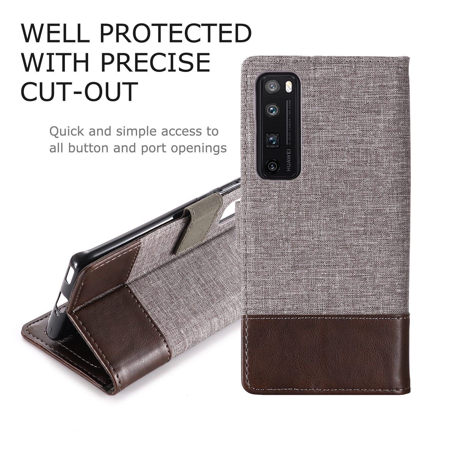 适用于华为nova8手机壳mate40翻盖p40pro布纹荣耀v40插卡保护皮套