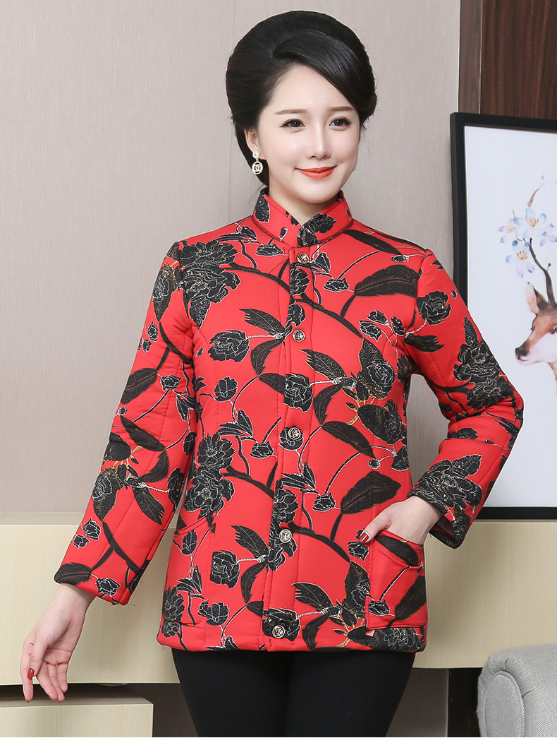 妈妈棉衣女中老年人棉袄奶奶冬季加厚内外穿棉服老人衣服外套冬装