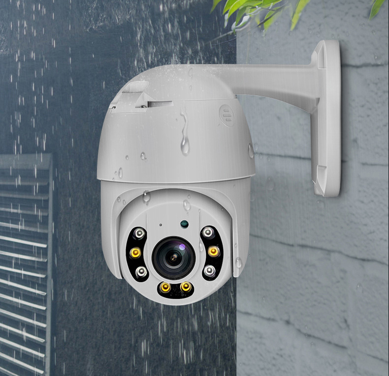 高清500万日夜全彩户外网络摄像头 360旋转球机poe监控摄像头套装