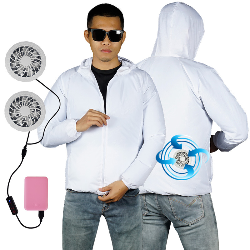 运动户外夏季新品防晒衣智能降温风扇空调防蚊透气钓鱼服皮肤衣