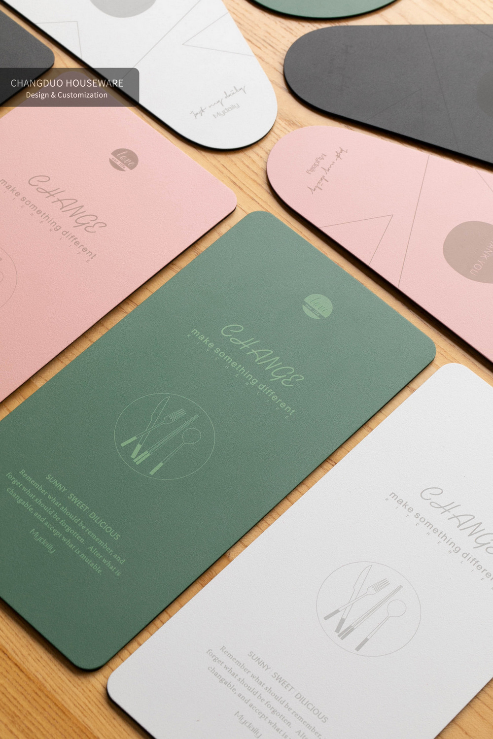 ins原创设计餐垫不锈钢黑白粉绿色磨砂面ins北欧风杯垫毛巾垫定制