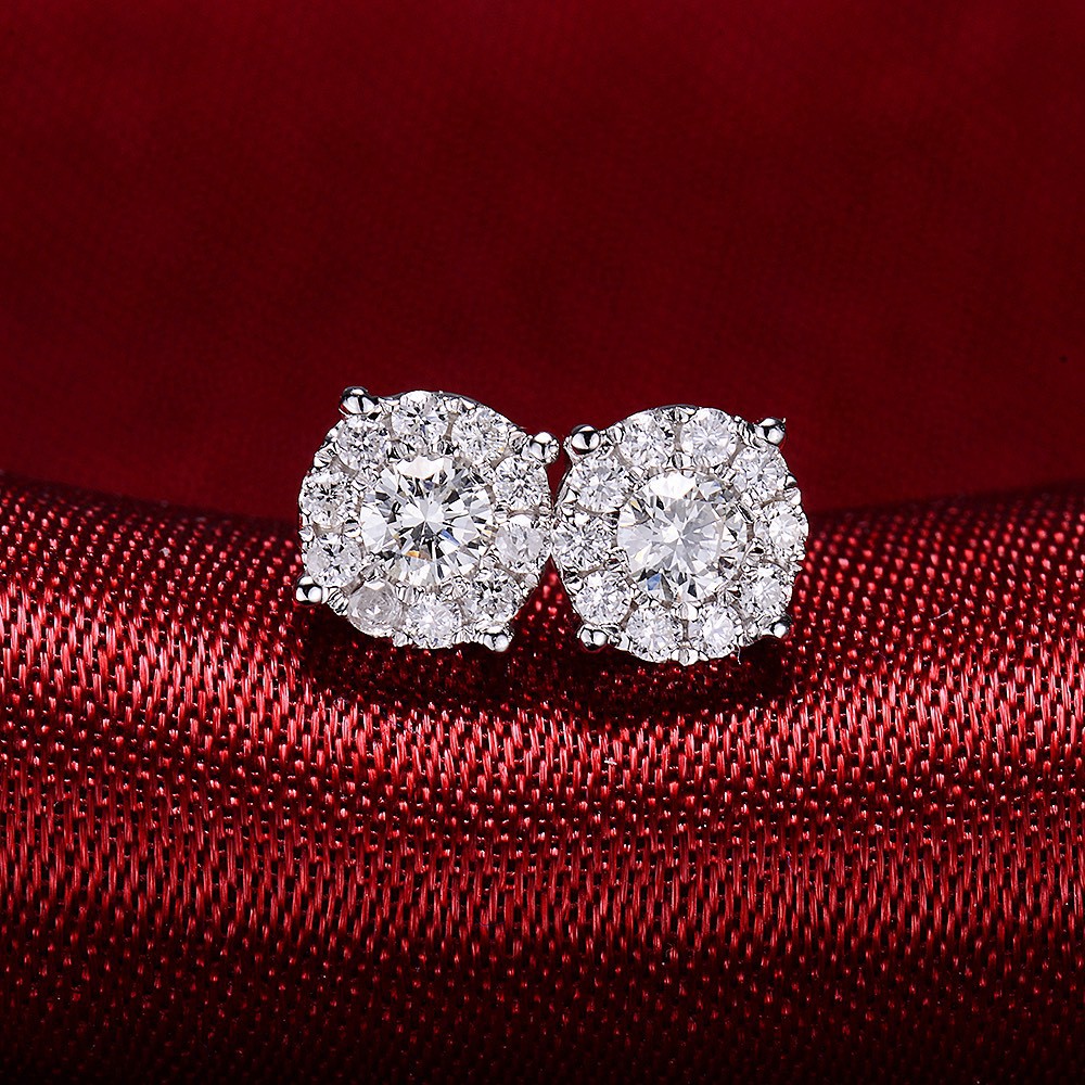 18k钻石耳钉配饰耳环 女款钻石耳钉 耳饰饰品