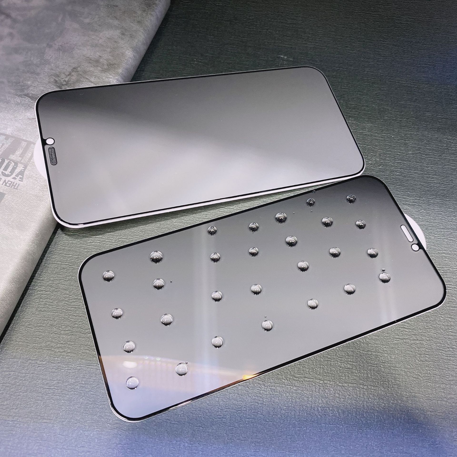 适用12promax满版防尘网28度防窥膜苹果11promax全屏防偷窥钢化膜