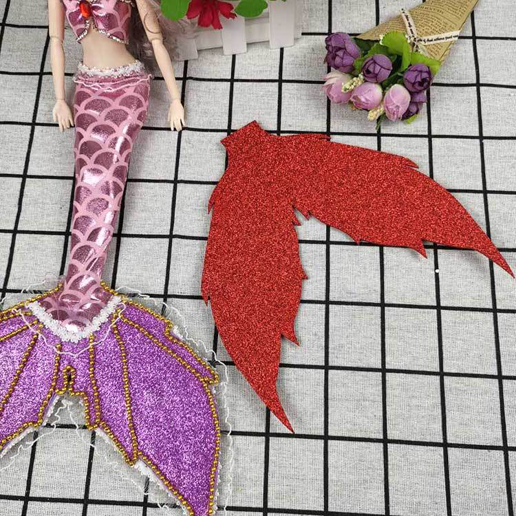美人鱼尾巴金粉布 不织布不易掉粉手工美人鱼娃娃diy制作材料