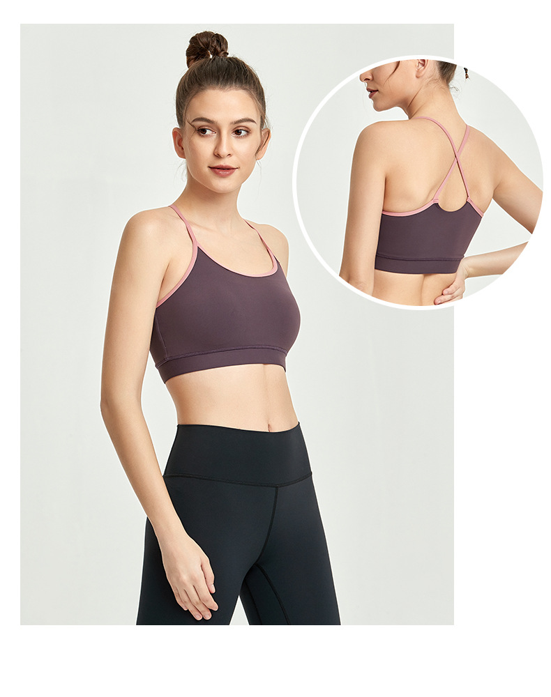 淘卖爆款美背运动内衣女健身跑步瑜伽背心带胸垫防震聚拢训练文胸