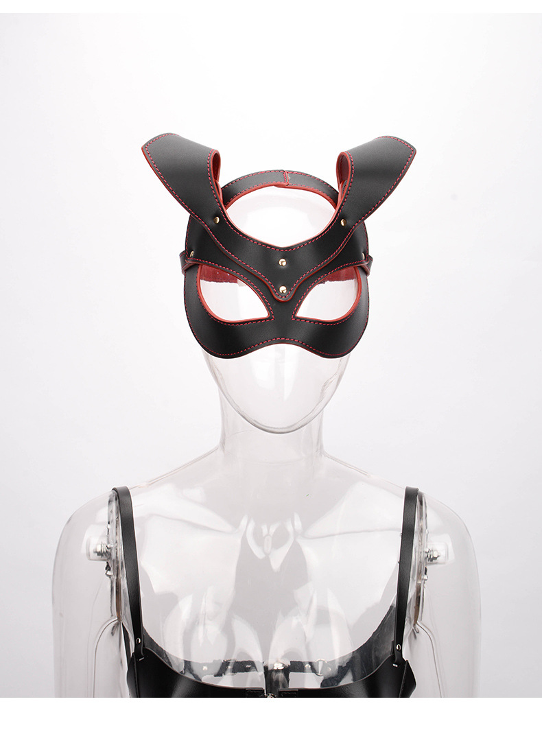 猫女王皮革面具情趣眼面罩女cos化妆舞会ktv道具成人用品另类玩具