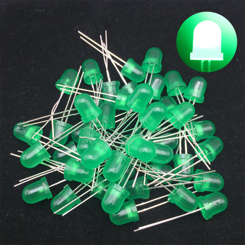 f10圆头雾状透明 超高亮10mm led灯珠直插发光二级管 指示灯光源