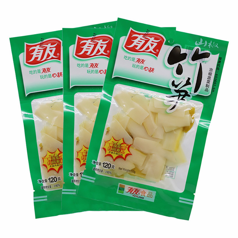 有友山椒竹笋120g*40袋整箱 泡椒小包装零食开袋即食辣脆笋干酸辣