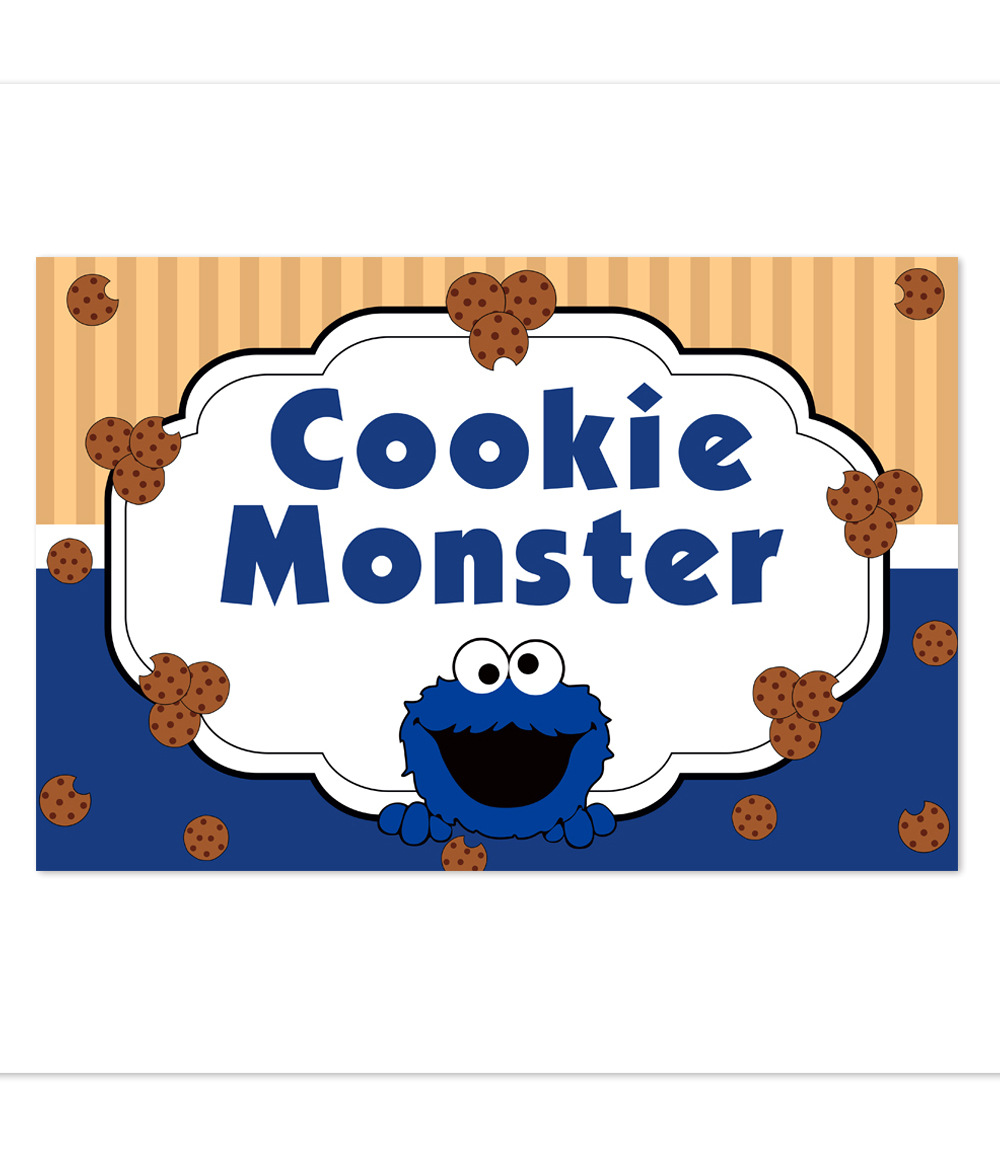 芝麻街主题生日派对装饰背景布 饼干怪兽儿童生日宴会拍照背景墙