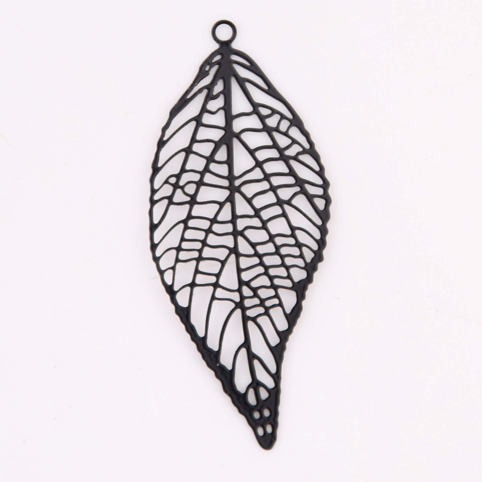 电脑片镂空树叶耳坠配件精密饰品工艺腐蚀片电泳黑电脑腐蚀花片