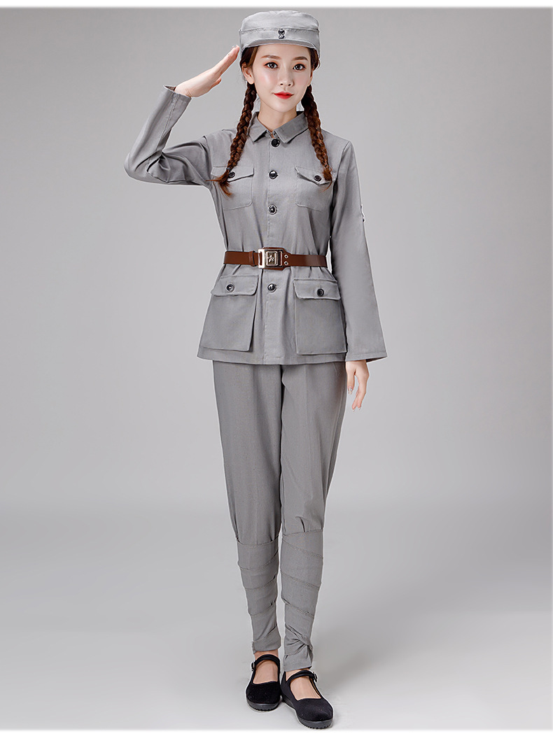 棉麻粗布小八路军演出服红军服抗战服装新四军服装表演服男女军装
