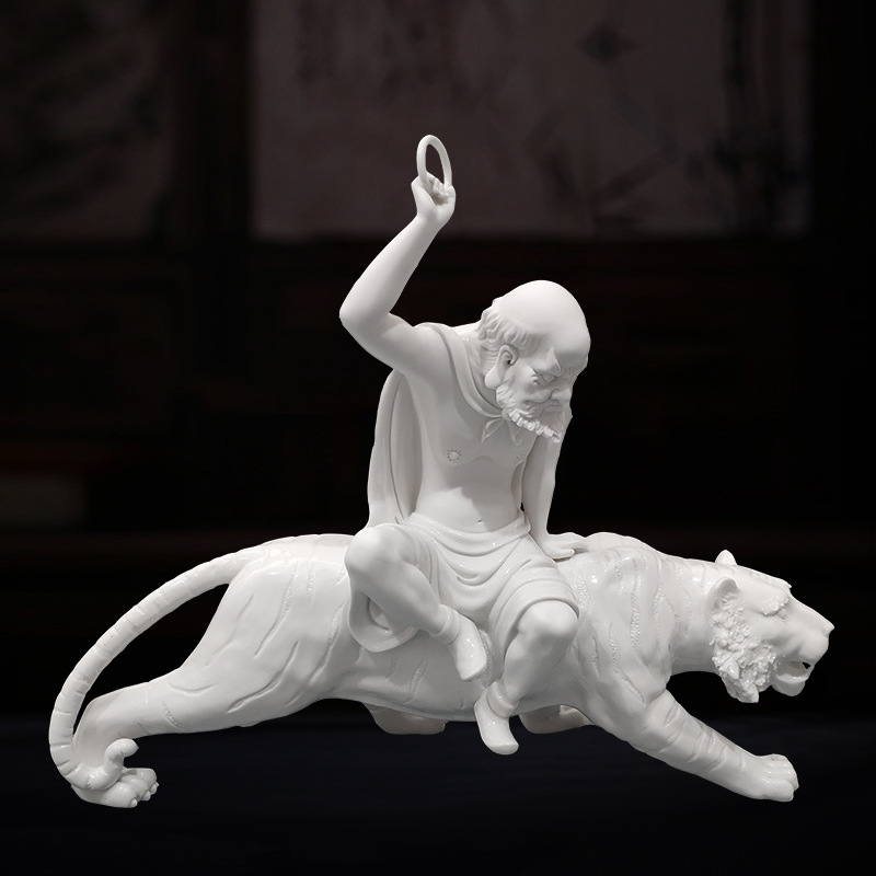十八罗汉佛像伏虎罗汉德化陶瓷仿古瓷工艺品家居饰品摆件一件代发