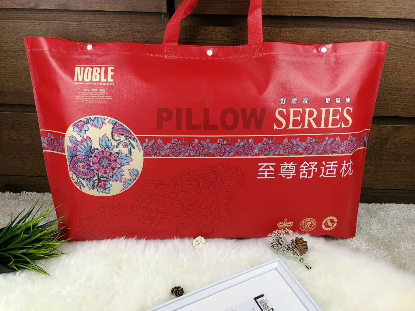 枕芯包装袋手提无纺布腹膜袋 乳胶枕通用无纺布手提礼品包装袋