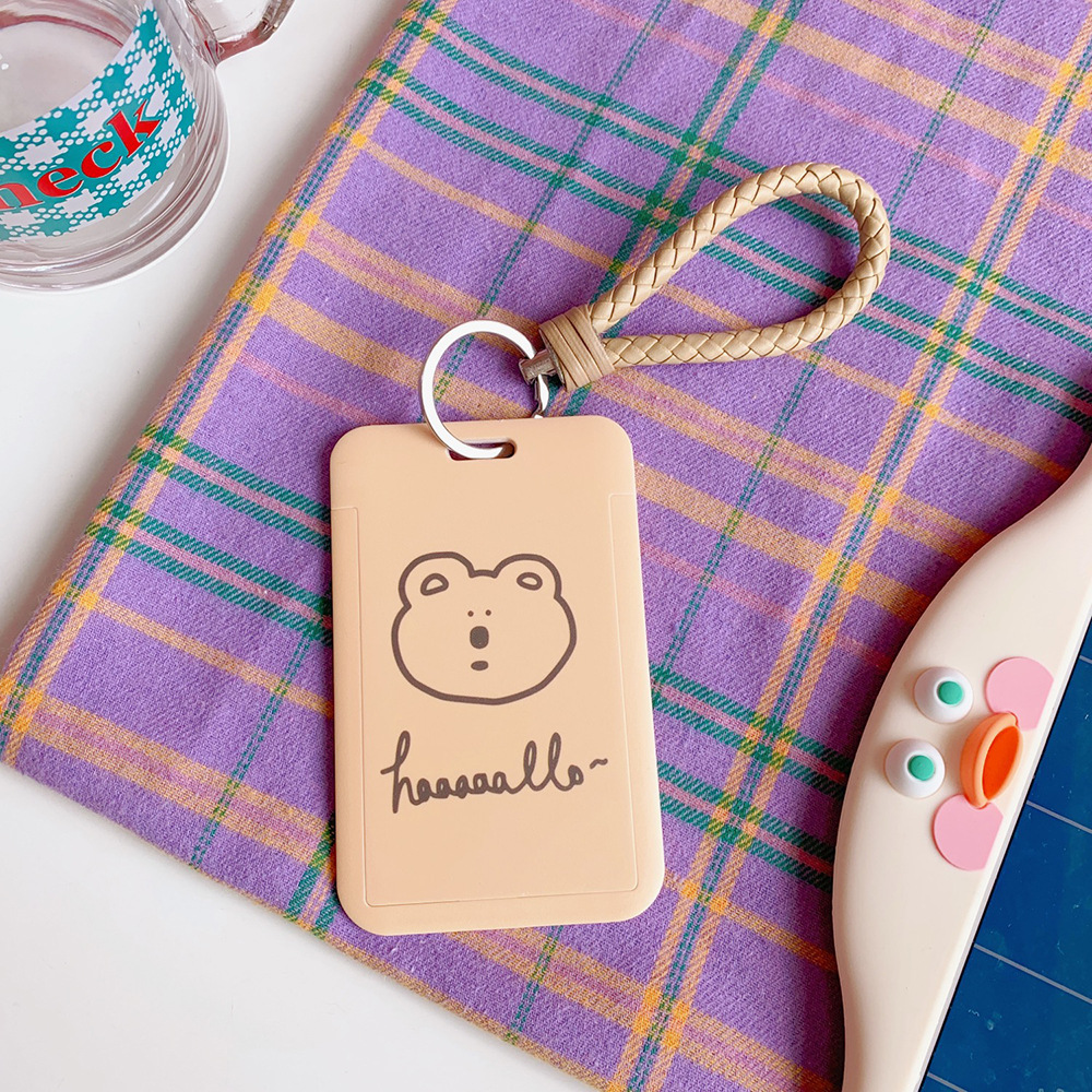 原创自制ins风硬壳可爱小熊公交地铁卡套饭卡学生日系少女证件套