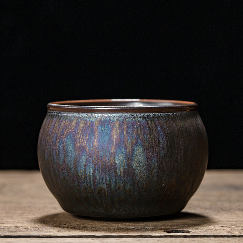 陈为椿火龙建盏天目七彩可以养主人杯日式茶盏功夫茶具普洱茶单杯