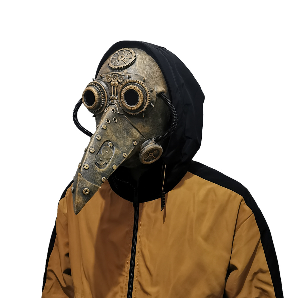 万圣节cos瘟疫蒸汽医生鸟嘴面具朋克面具瘟疫医生面具一件代发