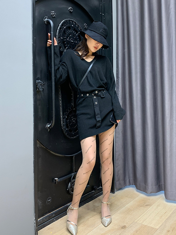 2020秋冬新款潮牌巴黎英文字母爆款袜子 百搭冰凉超薄连裤丝袜 女