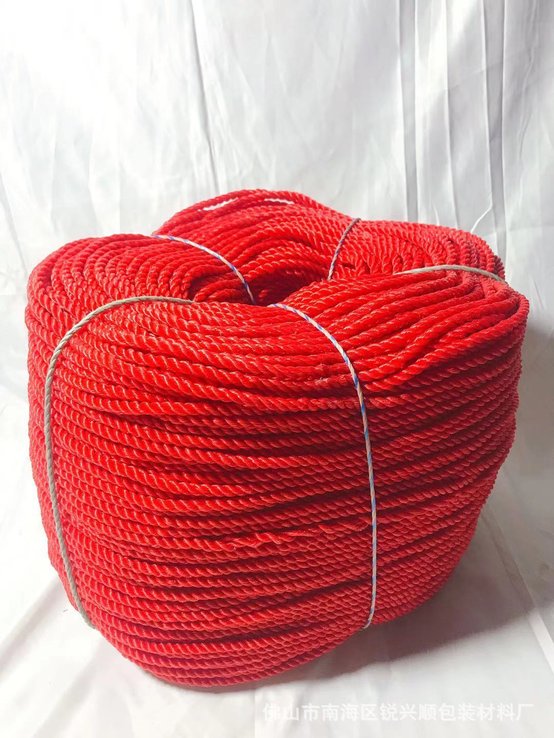 厂家批发红色新料胶丝绳pp胶丝绳4mm -20mm尼龙绳 3股扭绳捆扎绳