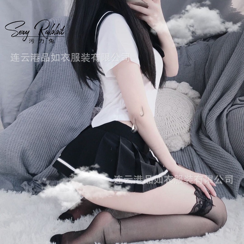 污力兔性感情趣内衣jk制服水手 学生装 小胸清纯透视软妹可爱套装