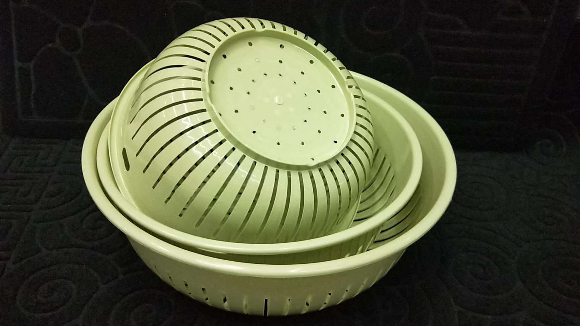 沥水篮加厚厨房水果菜蓝子塑料漏水淘米盆多功能家用果蔬盆洗菜篮