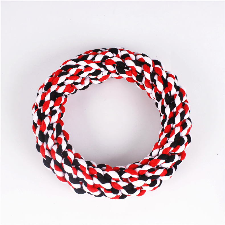 Factory Direct Sales Hand-Woven round Dog Toy Bite-Resistant Fabric Molar Toy Pet Toy Supplies Wholesale