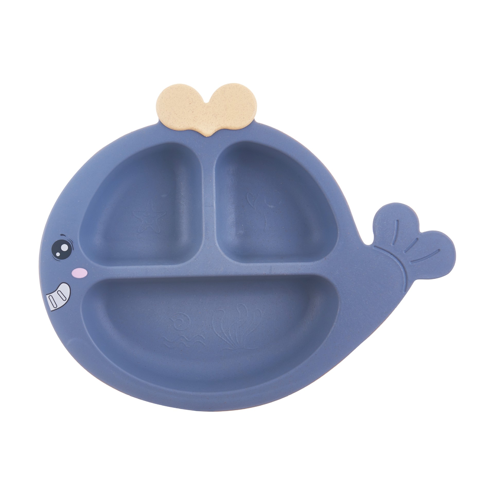 Whale Children's Dinner Plate Cartoon Compartment Primary School Student Eating Bowl Kindergarten Baby Bowl and Chopsticks Anti-Fall Tableware Set