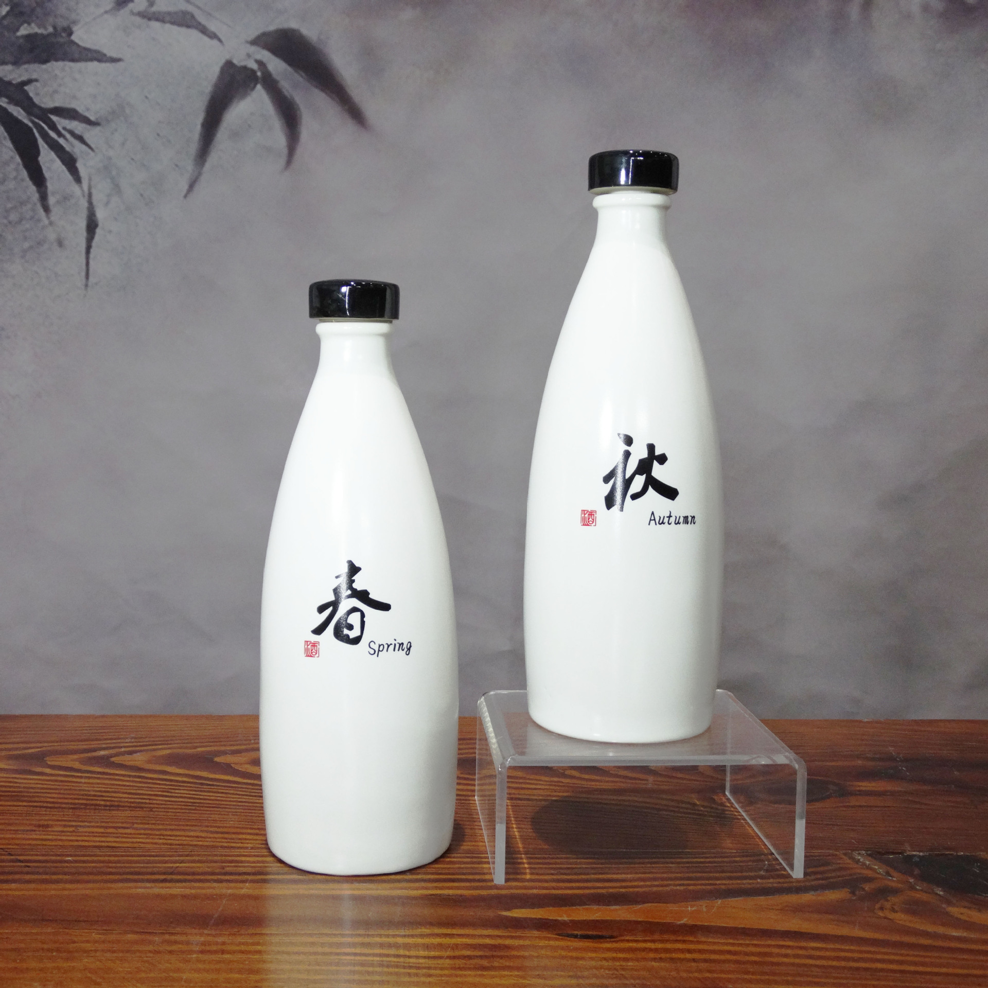 定制景德镇陶瓷酒瓶 1斤装简约春夏秋冬 酒罐酒坛子空瓶 源头工厂