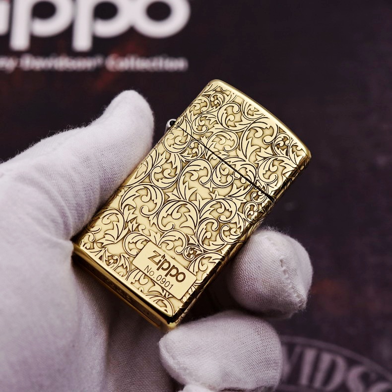 zippo 纯铜纤巧窄机 唐草g8