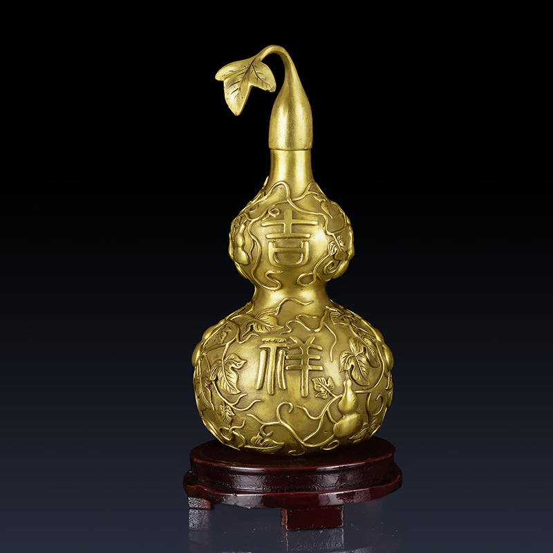 纯铜吉祥葫芦摆件家居装饰品铜葫芦摆件客厅饰品铜葫芦工艺品礼品