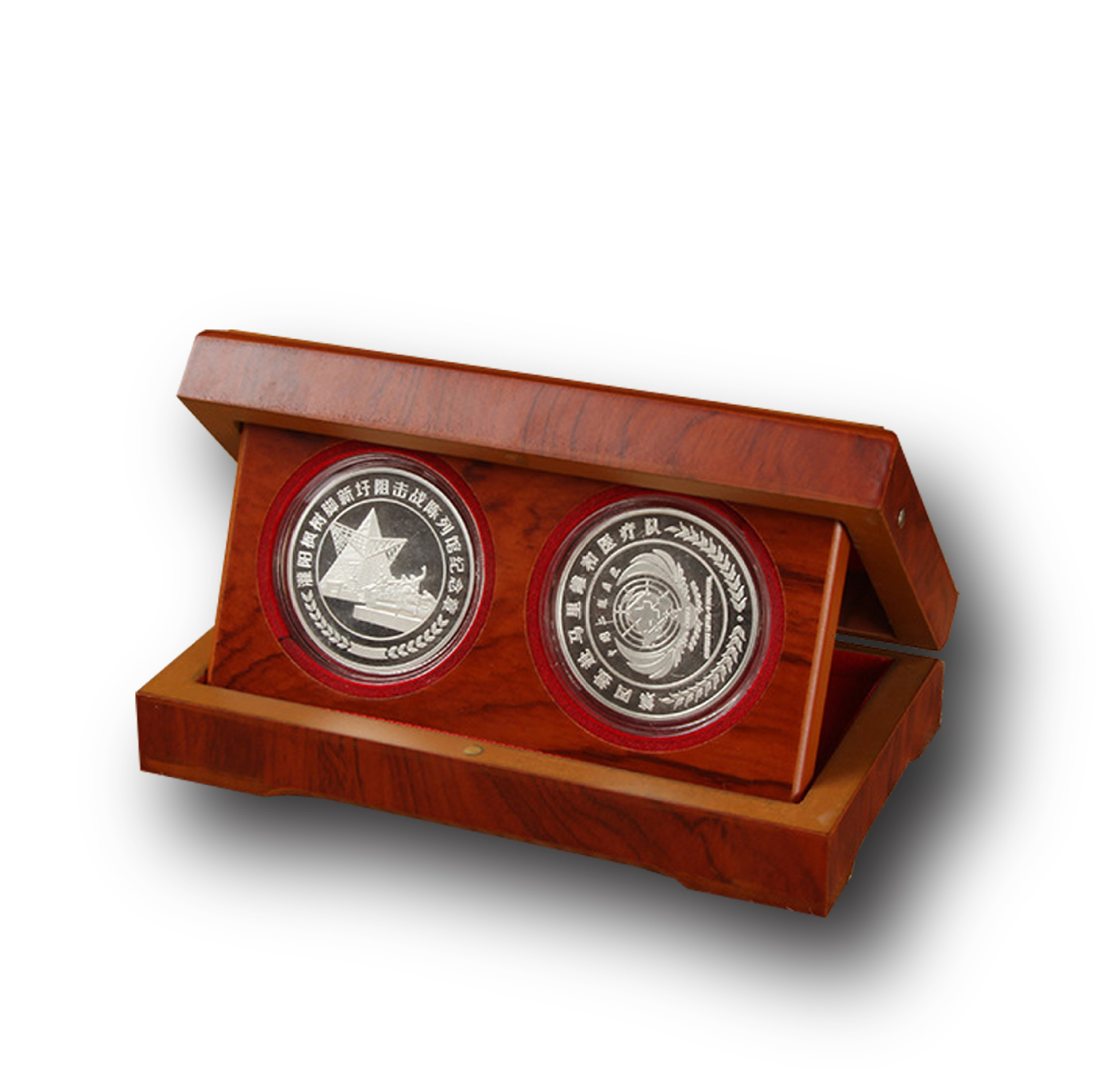 金银币木盒纪念币仿红木盒勋章徽章钱币等木质包装盒厂家定做logo