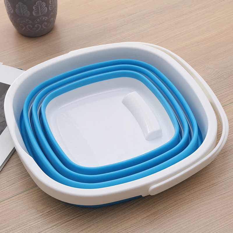 便携式折叠水桶 伸缩桶塑料桶车载洗车桶折叠冰桶 户外旅行钓鱼桶