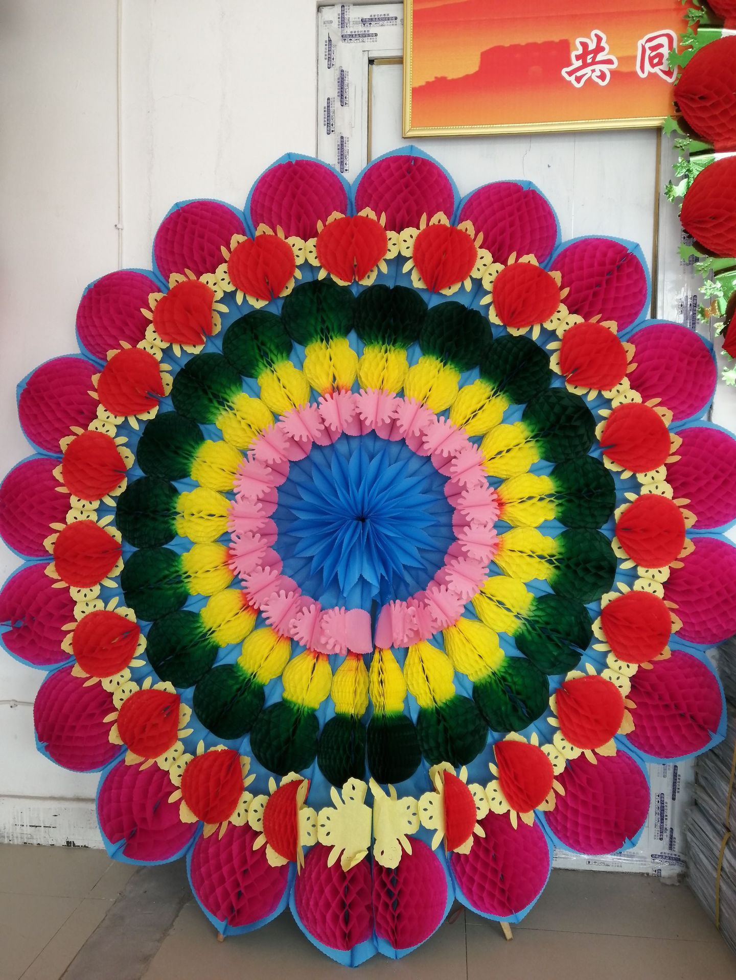 8米亮花圈 祭祀白事用品殡仪馆纸扎楼房2米/2.2米花圈