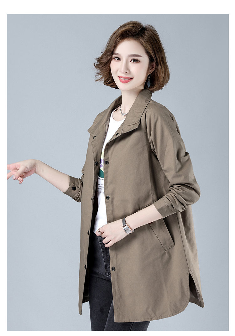 风衣女中长款2020春秋新款女士薄款大衣中年妈妈气质长款女式外套