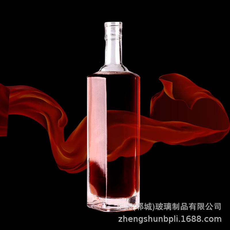 白酒瓶玻璃方酒瓶空瓶500ml方形婚宴白酒瓶磨砂酒瓶