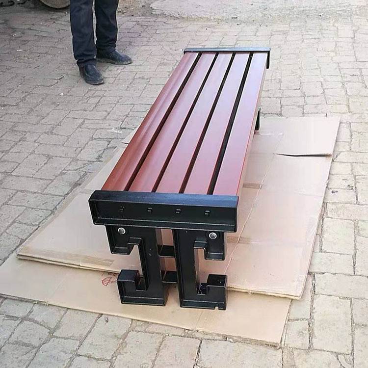 户外长条椅排椅塑木成品座椅pe木条椅铝合金椅条靠背椅学校室外椅