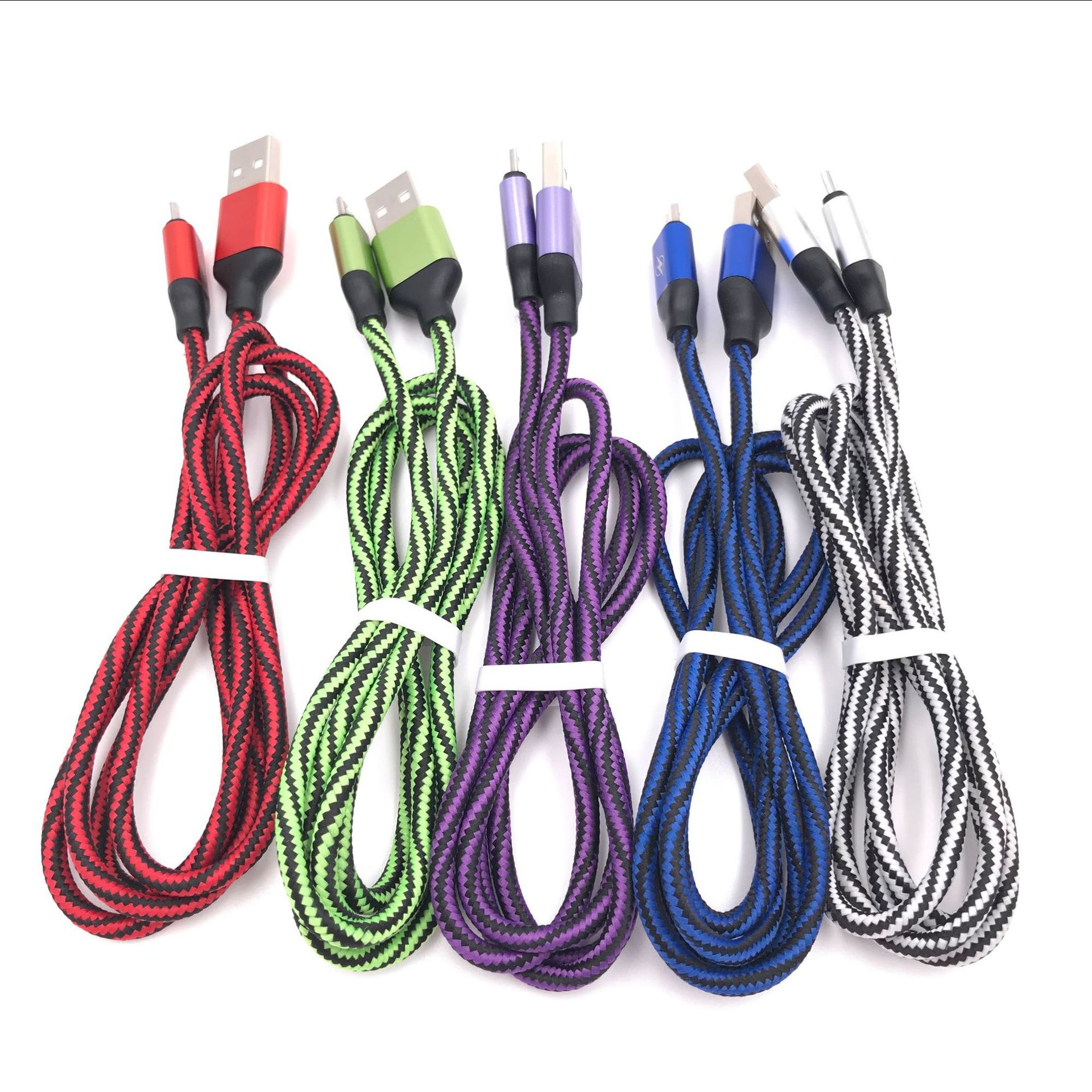 新款五彩祥云编织数据线 适用于v8,ios,type-c通用usb各种手机