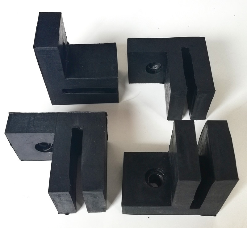 工厂加工定制电梯轿厢减震器f型减震垫橡胶限位块含钢板定位架