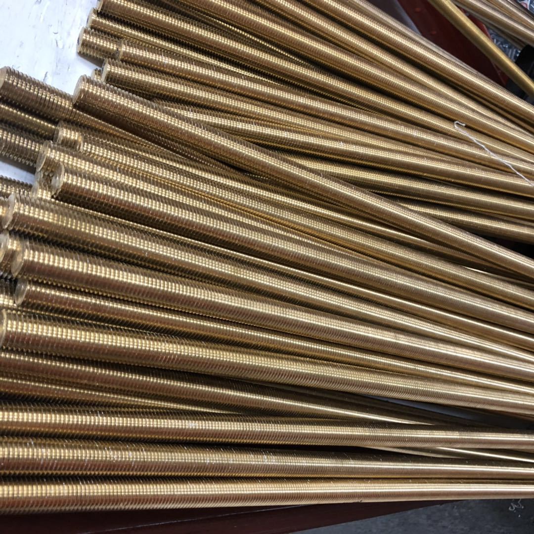 m3黄铜丝杆m4铜牙条螺丝杆通丝丝杆全牙丝杆1米长牙条现货供应