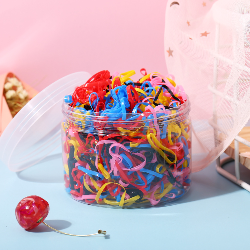 一次性皮筋儿童女扎头发小号大号发圈黑色彩色小皮筋绑小辫子盘发