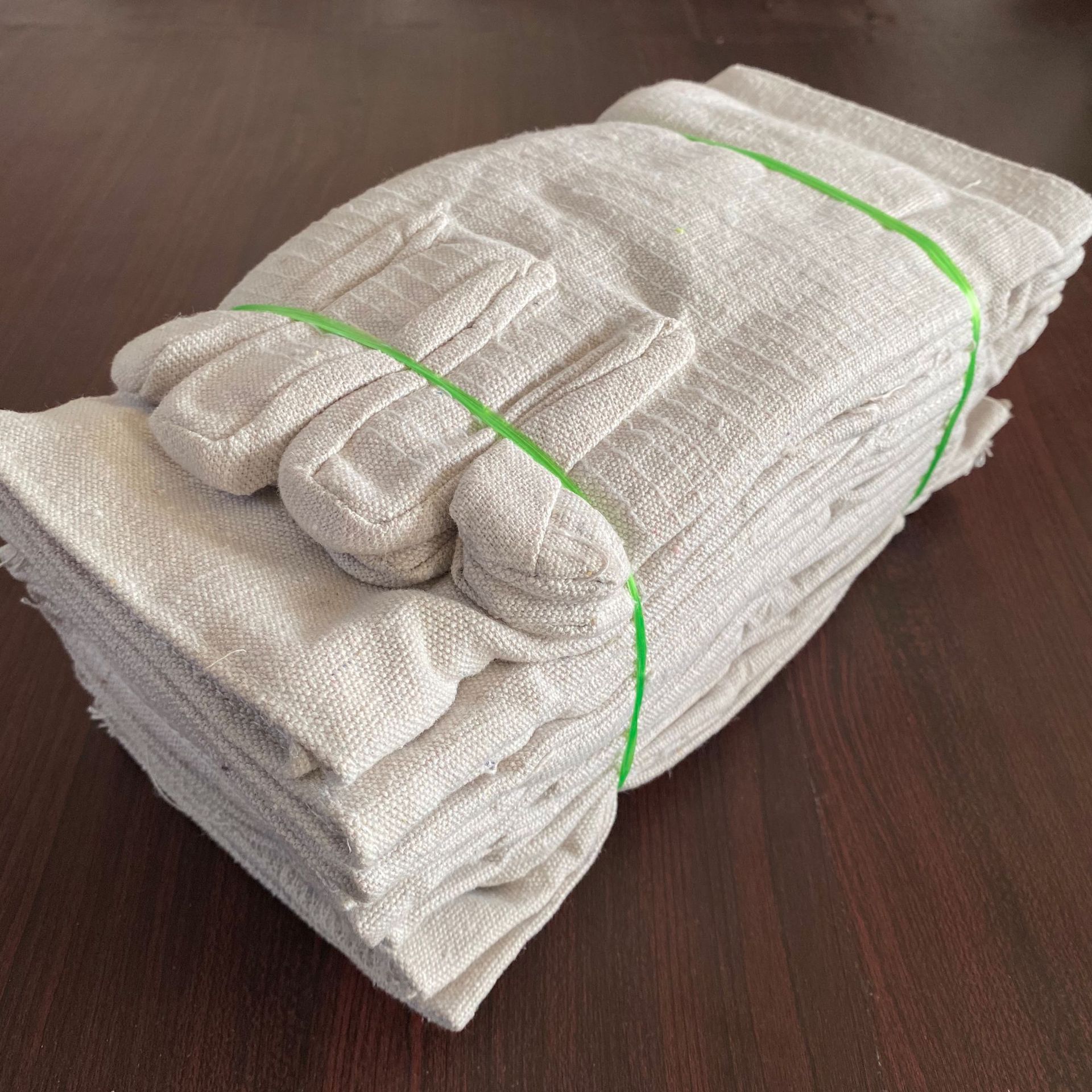 工地手套 耐磨劳保手套白帆布24线加厚双层耐油手套劳保防护用品