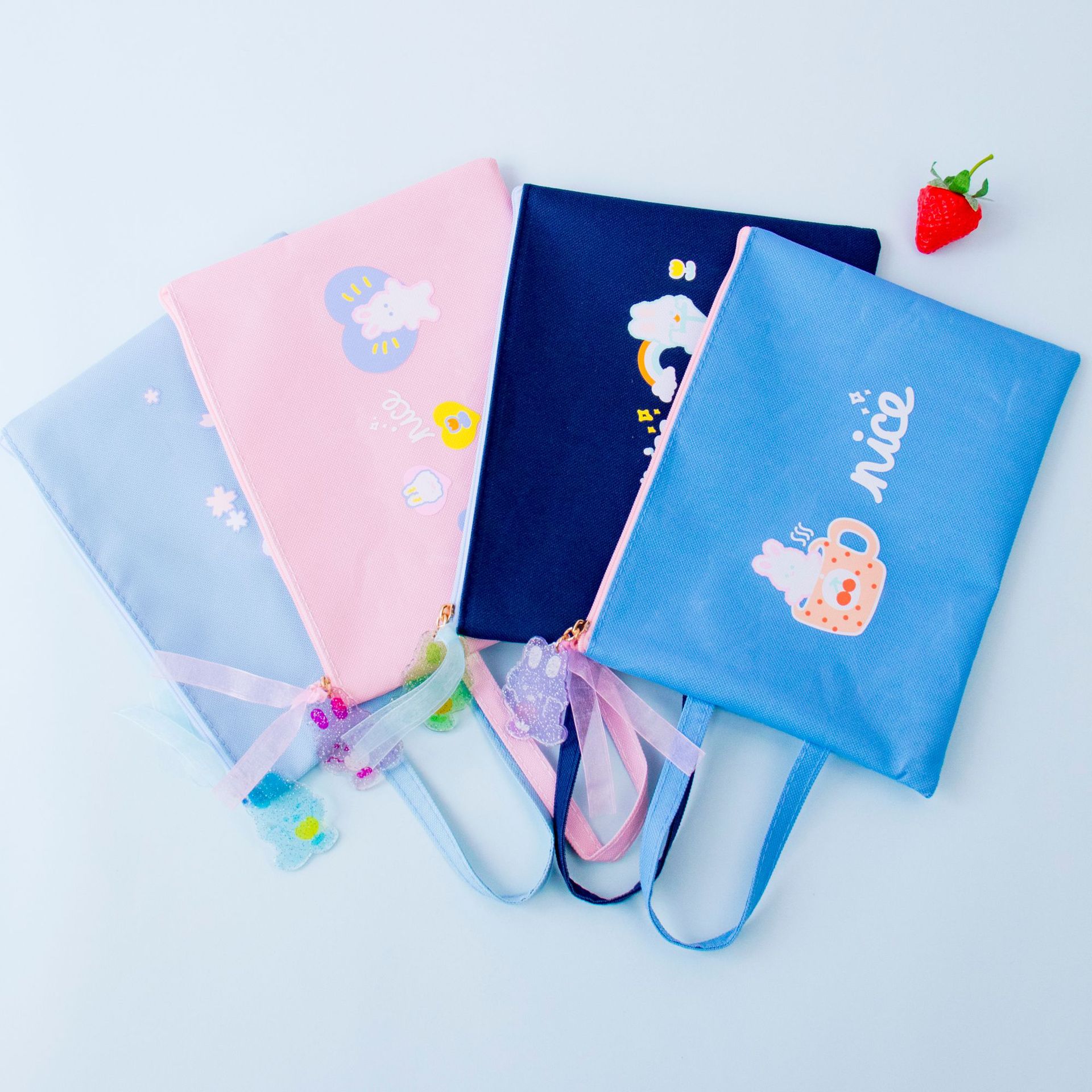 moko 南希兔a5文件袋 韩国创意牛津布文件袋收纳包学生用品批发