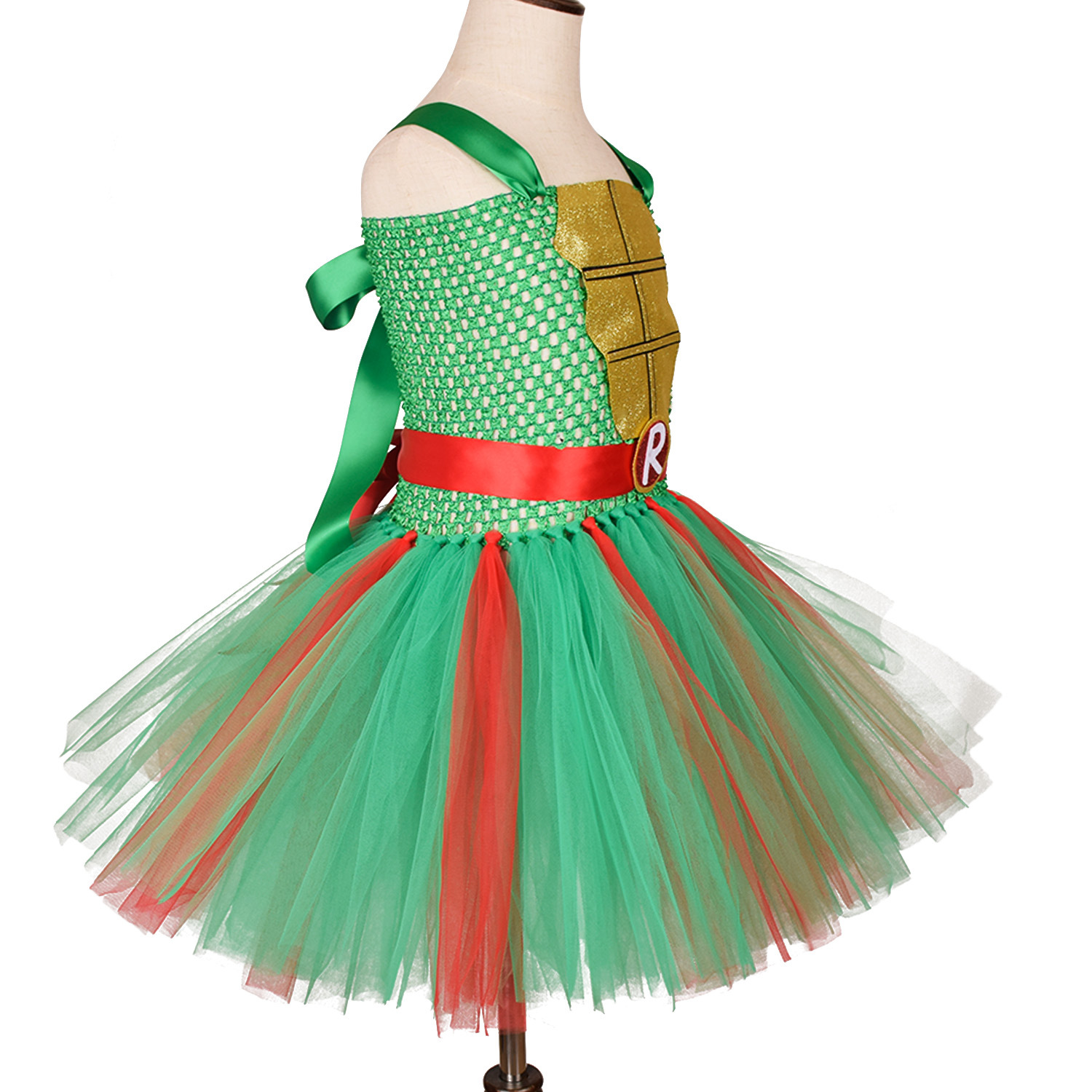 万圣节cosplay乌龟服装 舞台表演卡通网纱连衣裙儿童公主蓬蓬裙