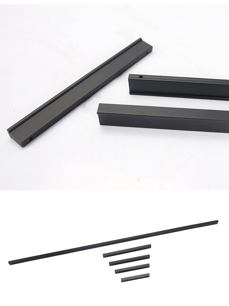 阳极铝合金t型一字型加长1米拉手衣柜橱柜抽屉现代黑色金色门把手