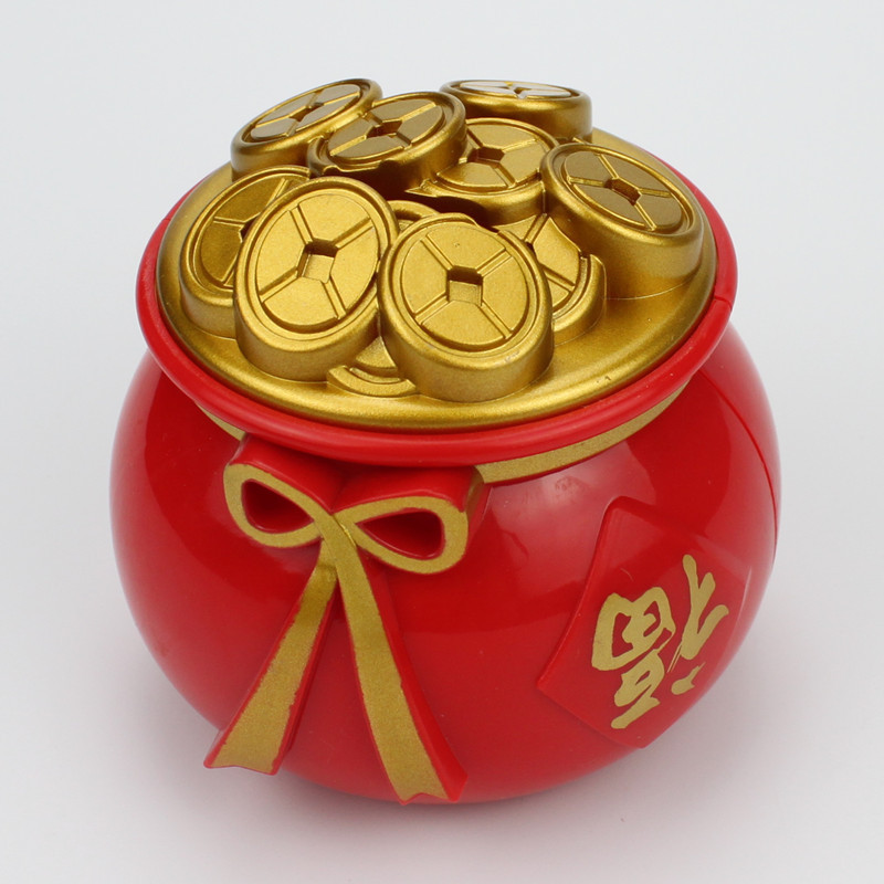 福袋钱罐聚宝盆存钱罐生日蛋糕烘焙装饰 新年吉祥物 蛋糕装饰摆件