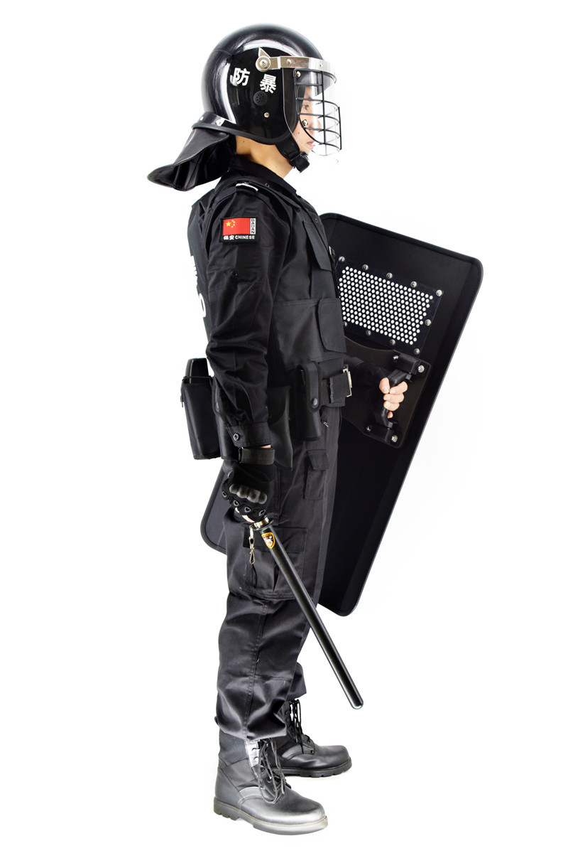 包边铝合金防暴盾牌防爆安保器材保安防身用品反恐维稳装备黑绿色