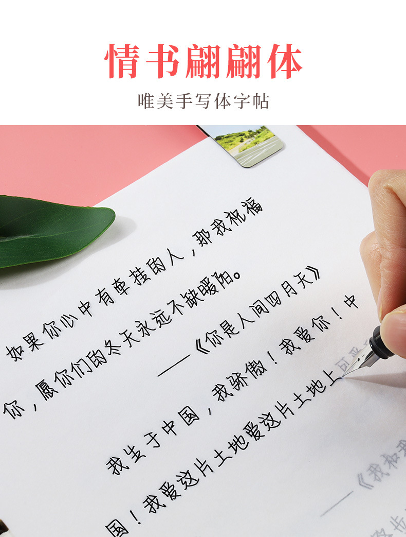 c情书翩翩体字帖女生字体奶酪陷阱网红神仙手写文艺练字帖0.19