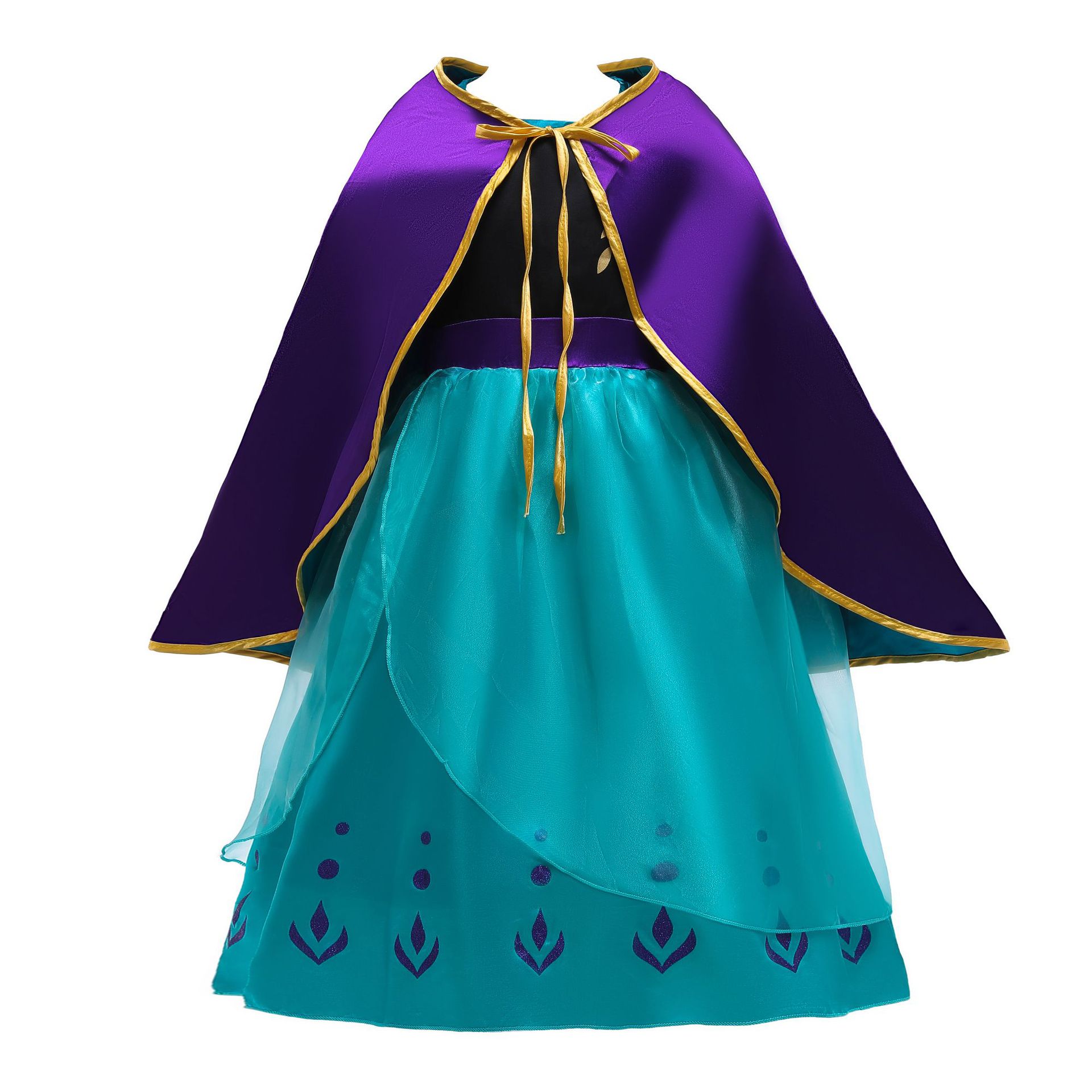 跨境报款冰雪奇缘安娜公主裙女童连衣裙斗篷万圣节演出服一件代发