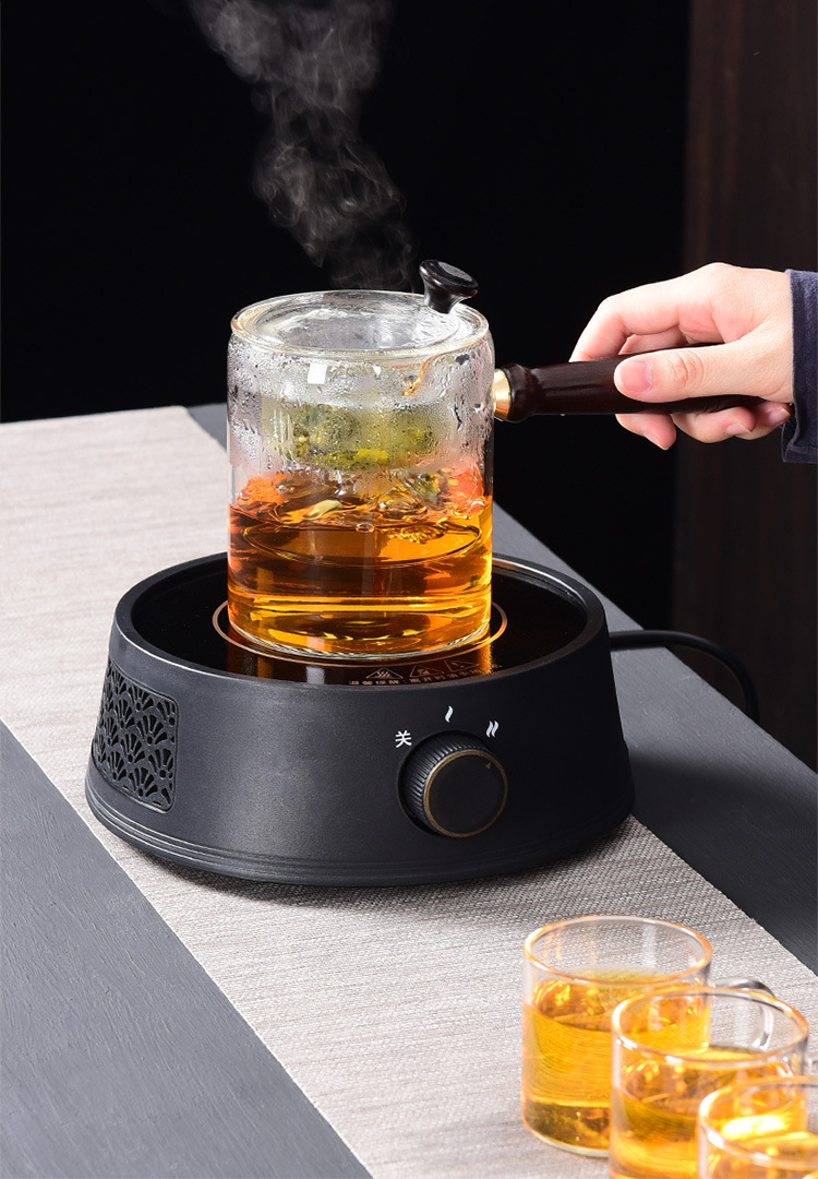 抖音全自动圆形静音电陶炉茶炉家用办公迷你煮茶炉烧水煮茶电茶炉